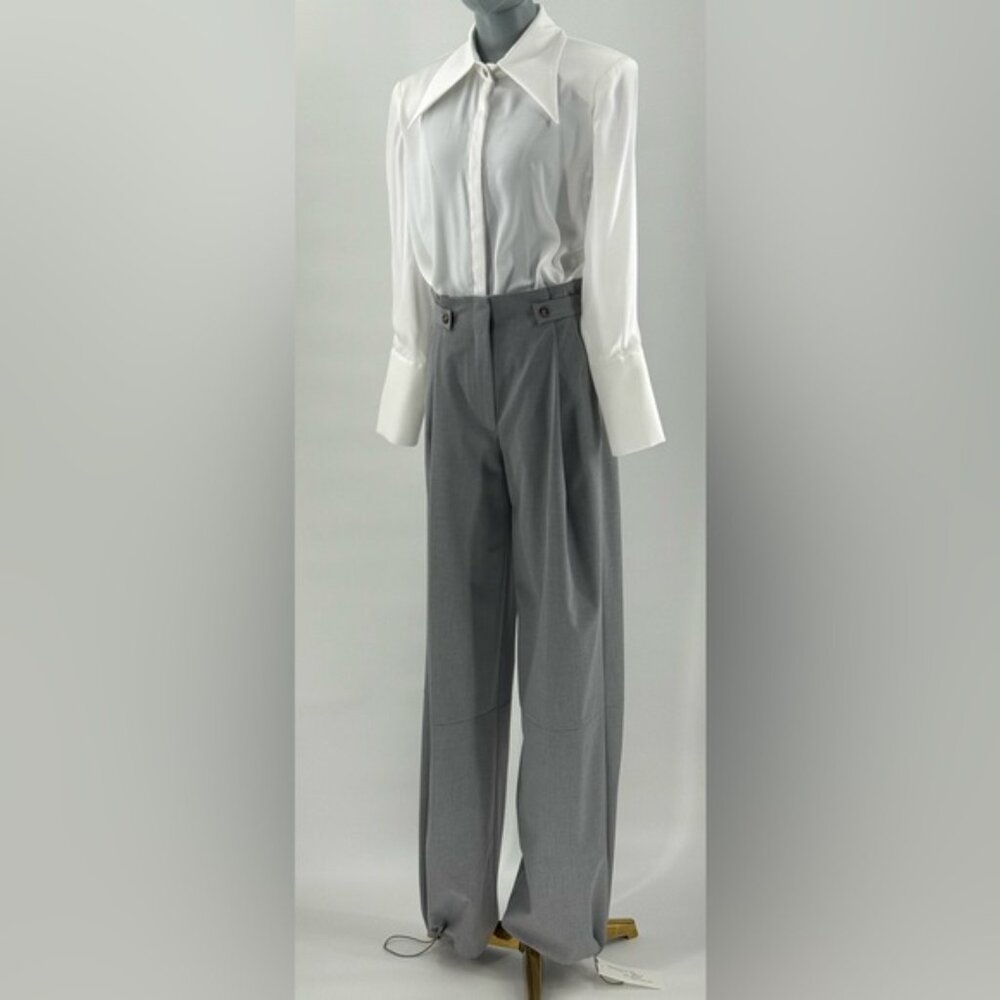 🆕 BRONX & BANCO 🧿 NWOT Blair Ivory White Shirt Blouse, Snap Cuffs - Sz XS US 2 - Picture 11 of 14